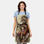 Vrolijke kerstboom klassieke illustratie schort (Gedragen)