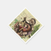 Vrolijke kerstboom klassieke illustratie servetten (Hoek)