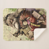 Vrolijke kerstboom klassieke illustratie sherpa deken (Voorkant (horizontaal))