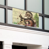 Vrolijke kerstboom klassieke illustratie spandoek (Buitenkant Gebouw)