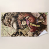 Vrolijke kerstboom klassieke illustratie strandlaken (Voorkant)