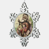 Vrolijke kerstboom klassieke illustratie tin sneeuwvlok ornament (Rechts)