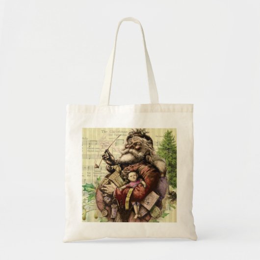Vrolijke kerstboom klassieke illustratie tote bag (Voorkant)