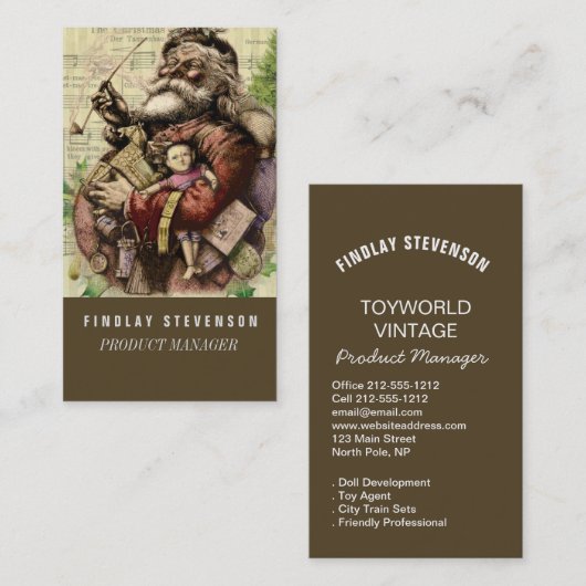 Vrolijke kerstboom klassieke illustratie visitekaartje (Voorkant / Achterkant)