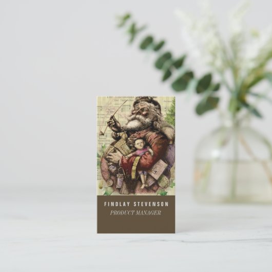 Vrolijke kerstboom klassieke illustratie visitekaartje (Staand voorkant)