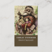 Vrolijke kerstboom klassieke illustratie visitekaartje (Voorkant)