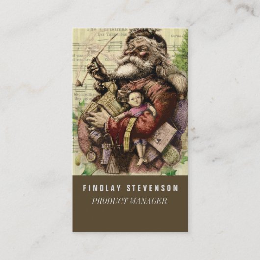 Vrolijke kerstboom klassieke illustratie visitekaartje (Voorkant)