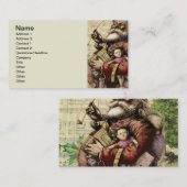 Vrolijke kerstboom klassieke illustratie visitekaartje (Voorkant / Achterkant)