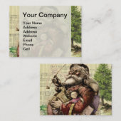 Vrolijke kerstboom klassieke illustratie visitekaartje (Voorkant / Achterkant)