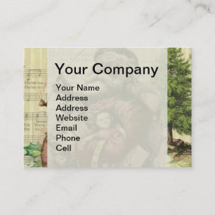 Vrolijke kerstboom klassieke illustratie visitekaartje