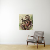 Vrolijke kerstboom klassieke illustratie wandkleed (In situ)