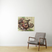 Vrolijke kerstboom klassieke illustratie wandkleed (In Situ (horizontaal))