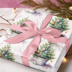Vrolijke kerstboom Kleurrijke Ornamenten Cadeaupapier