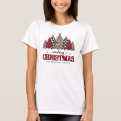 Vrolijke kerstboom Leopard & Buffalo Plaid T-shirt (Voorkant)