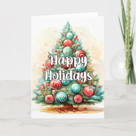 Vrolijke kerstboom met Cadeaus Feestdagen Kaart