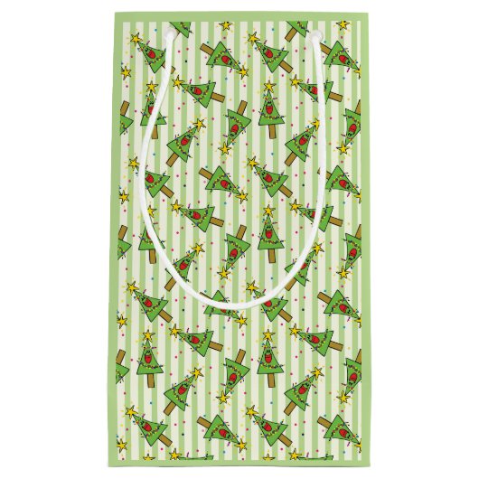 Vrolijke kerstboom met lichtjes Ornamenten Star Klein Cadeauzakje (Voorkant)