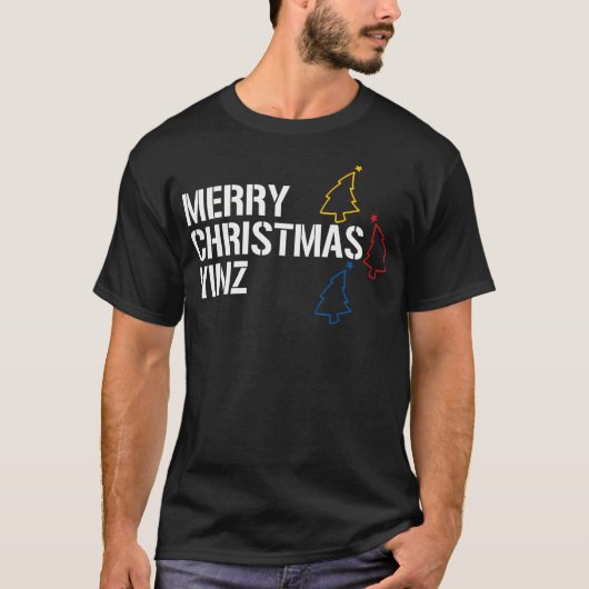 Vrolijke kerstboom met Pittsburgh kerstboom T-shirt (Voorkant)