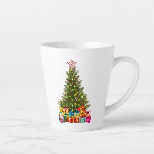 Vrolijke kerstboom met Star Cadeaus Holiday Latte Mok (Rechts)