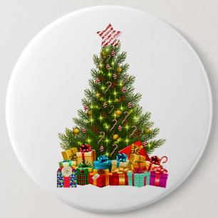 Vrolijke kerstboom met Star Cadeaus Holiday Ronde Button 6,0 Cm