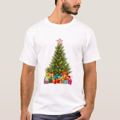 Vrolijke kerstboom met Star Cadeaus Holiday T-shirt (Voorkant)