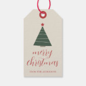 Vrolijke kerstboom met ster gepersonaliseerd cadeaulabel (Achterkant)