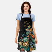 Vrolijke kerstboom Modern Boho Chic Schort (Gedragen)