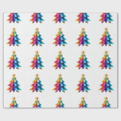 Vrolijke kerstboom, modern cadeaupapier (Vlak)