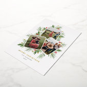 Vrolijke Kerstboom Multi Foto Folie Feestdagenkaart (Gedraaid)