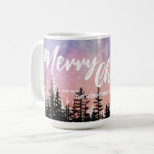 Vrolijke kerstboom Nacht gradiënt script bos Koffiemok (Voorkant links)