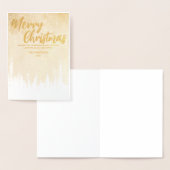 Vrolijke kerstboom Nacht rood groen script bos Folie Kaarten (Display)