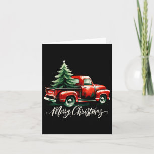 Vrolijke kerstboom op rode vrachtwagen Wagon Xmas  Kaart
