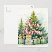 Vrolijke kerstboom PRETTIGE FEESTDAGEN | Briefkaart (Voorkant / Achterkant)