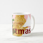 Vrolijke kerstboom roze koffiemok (Voorkant rechts)