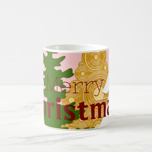 Vrolijke kerstboom roze koffiemok (Center)