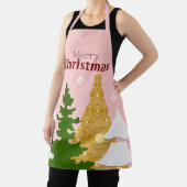 Vrolijke kerstboom roze schort (Insitu)