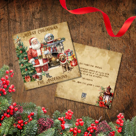 vrolijke kerstboom sinterklaas hondencadeaus feestdagenkaart