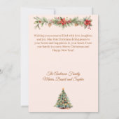 Vrolijke kerstboom slinger crème beige kaart (Achterkant)