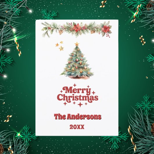 Vrolijke kerstboom slinger kaart