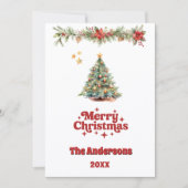Vrolijke kerstboom slinger kaart (Voorkant)