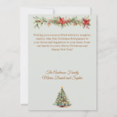 Vrolijke kerstboom slinger salie groene kaart (Achterkant)