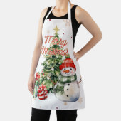 Vrolijke Kerstboom Sneeuwman en Cadeaus Schort (Insitu)