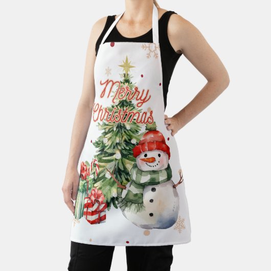 Vrolijke Kerstboom Sneeuwman en Cadeaus Schort (Insitu)