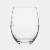 Vrolijke Kerstboom Sneeuwman en Cadeaus Wijnglas Zonder Voet (Rechts)