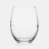 Vrolijke Kerstboom Sneeuwman en Cadeaus Wijnglas Zonder Voet (Links)