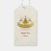 Vrolijke Kerstboom, Sneeuwvlok & Stersilhouetten Cadeaulabel (Achterkant)