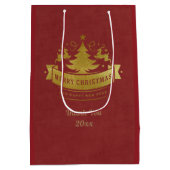 Vrolijke Kerstboom, Sneeuwvlok & Stersilhouetten Medium Cadeauzakje (Achterkant)