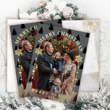 Vrolijke Kerstboom Sneeuwvlokken Grijs Foto