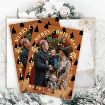 Vrolijke Kerstboom Sneeuwvlokken Lichtbruin Foto