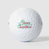 Vrolijke kerstboom sneeuwvlokken Santa's Pet Gifts Golfballen (Voorkant)