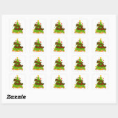 Vrolijke kerstboom sticker (Vel)